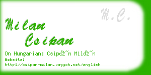 milan csipan business card